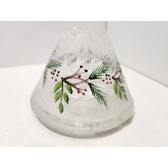 Yankee Candle Crackle Glass Frosted Pine Jar Shade Topper Winter Pine Cones - Picture 7 of 12